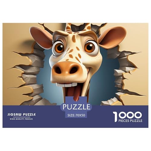 Puzzles 1000 Teile Puzzle GiraffeLagerfeuer-Aktivität Puzzle Cartoon Animals Geschicklichkeitsspiel Heimdekoration Für Kinder Von 8-12 Jahren 70x50cm/1000pcs von TZOVPCDFA