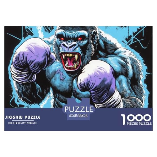 Puzzles 1000 Teile Puzzle GorillaLagerfeuer-Aktivität Puzzle Boxer Geschicklichkeitsspiel Familienspiel Für Kinder Von 8-12 Jahren 38x26cm/1000pcs von TZOVPCDFA