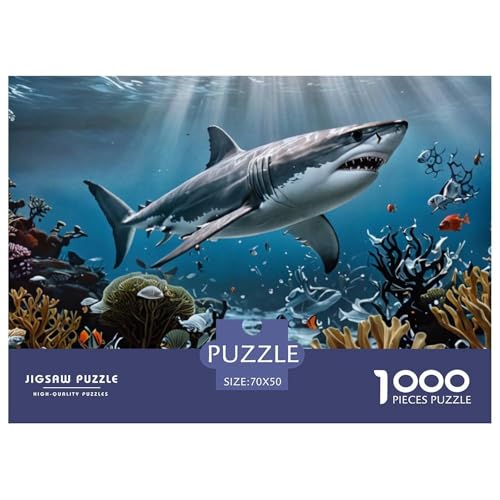 Puzzles 1000 Teile Puzzle HaiLagerfeuer-Aktivität Puzzle Marine Animal Geschicklichkeitsspiel Familienspiel Für Kinder Von 8-12 Jahren 70x50cm/1000pcs von TZOVPCDFA