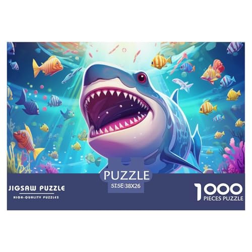 Puzzles 1000 Teile Puzzle HaiLagerfeuer-Aktivität Puzzle Seabed A School of FischGeschicklichkeitsspiel Familienspiel Für Erwachsene Und Kinder Ab 14 Jahren 38x26cm/1000pcs von TZOVPCDFA