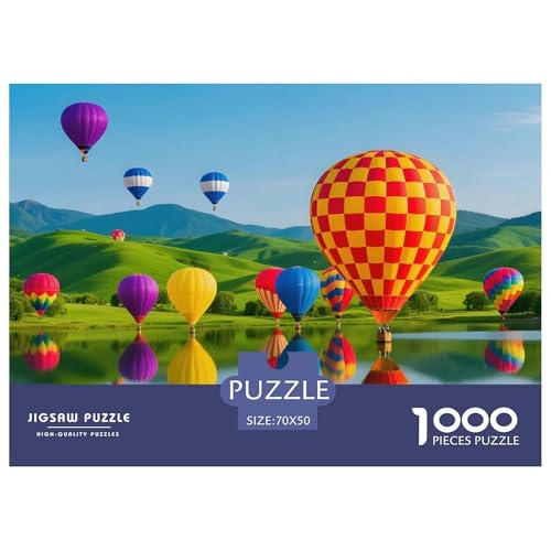 Puzzles 1000 Teile Puzzle HeißluftballonLagerfeuer-Aktivität Puzzle Colorful Patterns Geschicklichkeitsspiel Puzzles-Geschenk Für Erwachsene Und Ältere Kinder 70x50cm/1000pcs von TZOVPCDFA