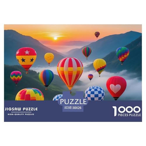 Puzzles 1000 Teile Puzzle HeißluftballonLagerfeuer-Aktivität Puzzle Colorful Patterns Geschicklichkeitsspiel Puzzles-Geschenk Für Erwachsene Und Kinder Ab 14 Jahren 38x26cm/1000pcs von TZOVPCDFA