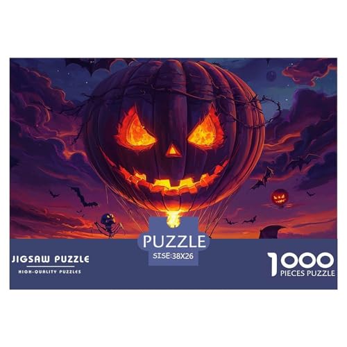Puzzles 1000 Teile Puzzle HeißluftballonLagerfeuer-Aktivität Puzzle Halloween FledermausFarbenfrohes Legespiel Familienspiel Für Erwachsene Und Kinder Ab 14 Jahren 38x26cm/1000pcs von TZOVPCDFA