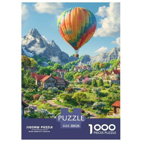 Puzzles 1000 Teile Puzzle HeißluftballonLagerfeuer-Aktivität Puzzle Romantic Sky Geschicklichkeitsspiel Für Die Ganze Familie Für Erwachsene Und Kinder 38x26cm/1000pcs von TZOVPCDFA