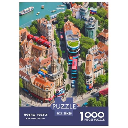 Puzzles 1000 Teile Puzzle Hektische StadtLagerfeuer-Aktivität Puzzle Landscape Painting Geschicklichkeitsspiel Familienspiel Für Erwachsene Und Kinder Ab 14 Jahren 38x26cm/1000pcs von TZOVPCDFA