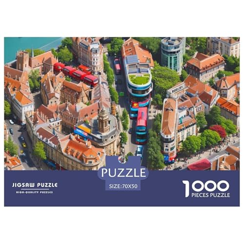 Puzzles 1000 Teile Puzzle Hektische StadtLagerfeuer-Aktivität Puzzle Landscape Painting Geschicklichkeitsspiel Familienspiel Für Erwachsene Und Kinder Ab 14 Jahren 70x50cm/1000pcs von TZOVPCDFA