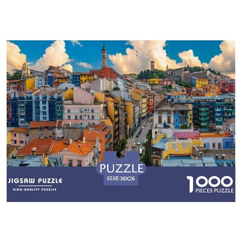 Puzzles 1000 Teile Puzzle Hektische StadtLagerfeuer-Aktivität Puzzle Landscape Painting Geschicklichkeitsspiel Puzzles-Geschenk Für Erwachsene Und Ältere Kinder 38x26cm/1000pcs von TZOVPCDFA