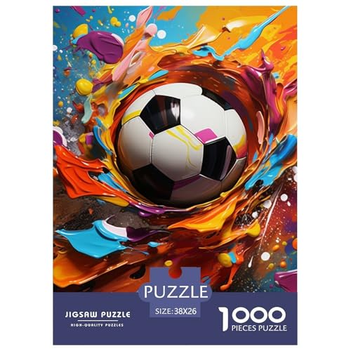 Puzzles 1000 Teile Puzzle High Dynamic FußballLagerfeuer-Aktivität Puzzle Oil Colored FußballFarbenfrohes Legespiel Familienspiel Für Kinder Von 8-12 Jahren 38x26cm/1000pcs von TZOVPCDFA