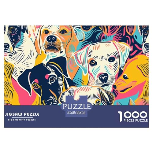 Puzzles 1000 Teile Puzzle HundLagerfeuer-Aktivität Puzzle Colorful HundHead Geschicklichkeitsspiel Für Die Ganze Familie Für Männer Und Frauen 38x26cm/1000pcs von TZOVPCDFA