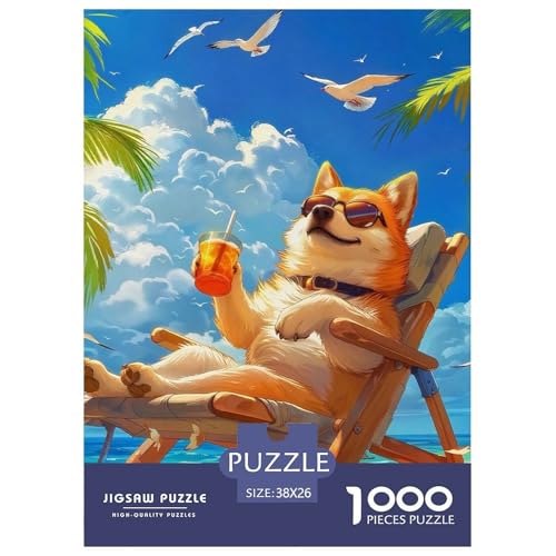 Puzzles 1000 Teile Puzzle HundLagerfeuer-Aktivität Puzzle Cute Animal Series Geschicklichkeitsspiel Für Die Ganze Familie Für Männer Und Frauen 38x26cm/1000pcs von TZOVPCDFA