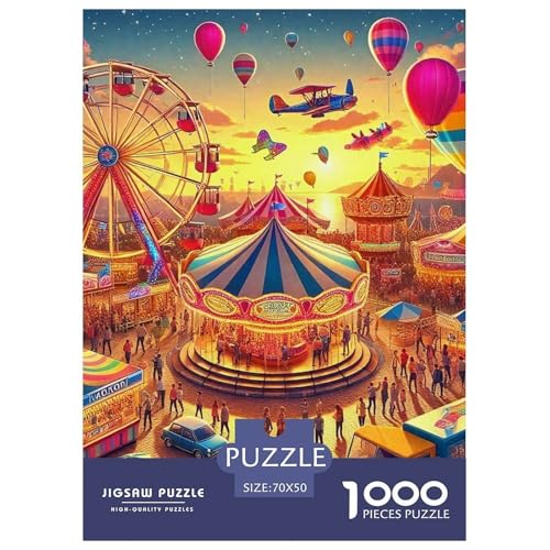 Puzzles 1000 Teile Puzzle KarnevalLagerfeuer-Aktivität Puzzle Amusement Park Farbenfrohes Legespiel Familienspiel Für Kinder Von 8-12 Jahren 70x50cm/1000pcs von TZOVPCDFA