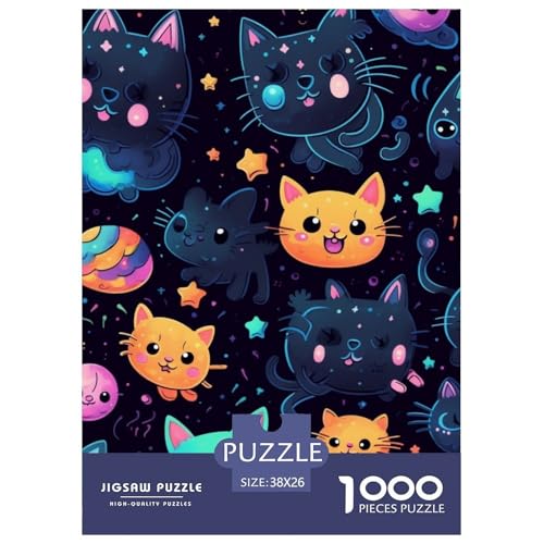 Puzzles 1000 Teile Puzzle KatzeLagerfeuer-Aktivität Puzzle Cute Cartoon Kittens Geschicklichkeitsspiel Puzzles-Geschenk Für Erwachsene Und Kinder Ab 14 Jahren 38x26cm/1000pcs von TZOVPCDFA
