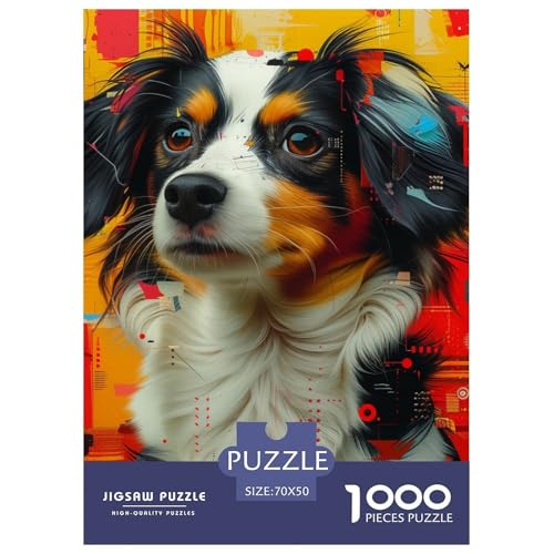 Puzzles 1000 Teile Puzzle King Charles SPANIELLagerfeuer-Aktivität Puzzle Niedlicher Kleiner HundImpossible SpielFamilienspiel Für Erwachsene Und Kinder Ab 14 Jahren 70x50cm/1000pcs von TZOVPCDFA