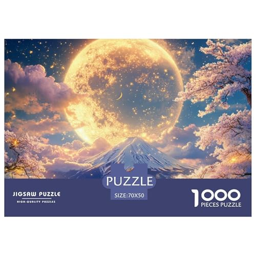 Puzzles 1000 Teile Puzzle KirschblüteLagerfeuer-Aktivität Puzzle Mount Fuji in Japan Geschicklichkeitsspiel Familienspiel Für Männer Und Frauen 70x50cm/1000pcs von TZOVPCDFA