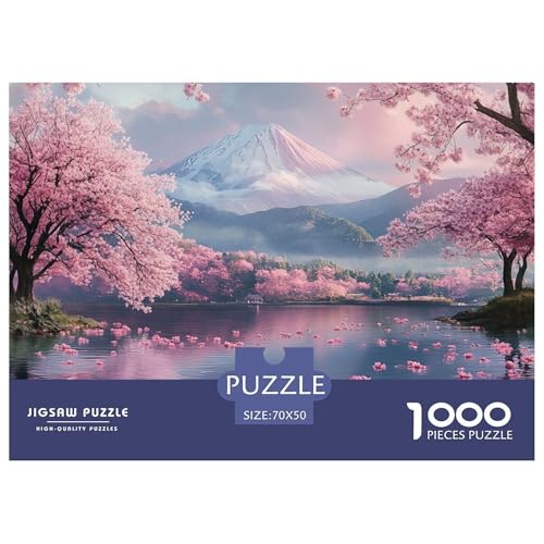 Puzzles 1000 Teile Puzzle KirschblüteLagerfeuer-Aktivität Puzzle Mount Fuji in Japan Geschicklichkeitsspiel Für Die Ganze Familie Für Erwachsene Und Ältere Kinder 70x50cm/1000pcs von TZOVPCDFA