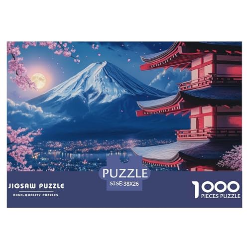 Puzzles 1000 Teile Puzzle KirschblüteLagerfeuer-Aktivität Puzzle Mount Fuji in Japan Geschicklichkeitsspiel Heimdekoration Für Männer Und Frauen 38x26cm/1000pcs von TZOVPCDFA