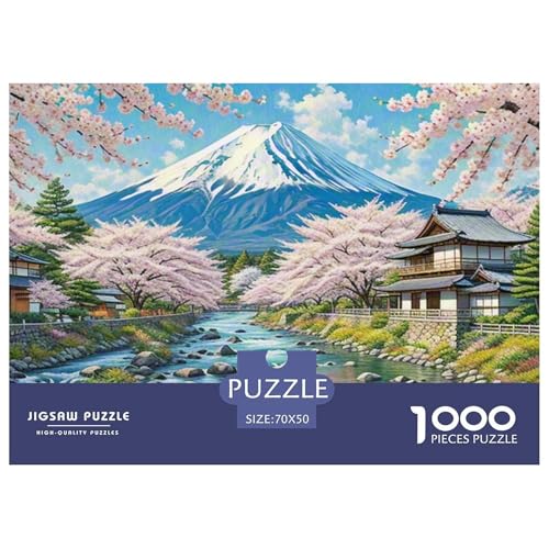 Puzzles 1000 Teile Puzzle KirschblüteLagerfeuer-Aktivität Puzzle Natural Wonders Geschicklichkeitsspiel Familienspiel Für Erwachsene Und Kinder Ab 14 Jahren 70x50cm/1000pcs von TZOVPCDFA
