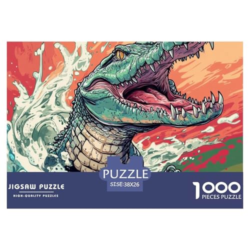 Puzzles 1000 Teile Puzzle KrokodilLagerfeuer-Aktivität Puzzle Marsh Animals Impossible SpielFür Die Ganze Familie Für Erwachsene Und Kinder 38x26cm/1000pcs von TZOVPCDFA
