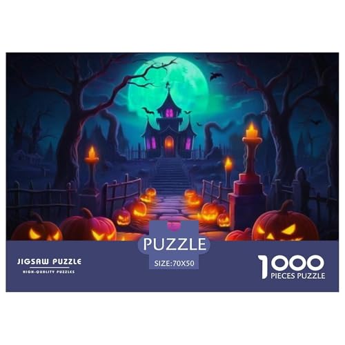 Puzzles 1000 Teile Puzzle Kürbis und SchlossLagerfeuer-Aktivität Puzzle Wansheng Theme Geschicklichkeitsspiel Familienspiel Für Männer Und Frauen 70x50cm/1000pcs von TZOVPCDFA