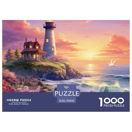 Puzzles 1000 Teile Puzzle KüstenleuchttürmeLagerfeuer-Aktivität Puzzle Flowers Along The Coast Geschicklichkeitsspiel Puzzles-Geschenk Für Erwachsene Und Kinder 70x50cm/1000pcs von TZOVPCDFA