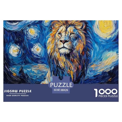Puzzles 1000 Teile Puzzle LöwenLagerfeuer-Aktivität Puzzle Oil Painting Art Geschicklichkeitsspiel Für Die Ganze Familie Für Erwachsene Und Ältere Kinder 38x26cm/1000pcs von TZOVPCDFA