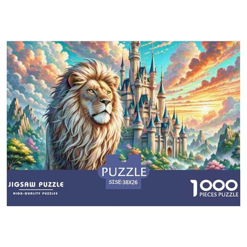 Puzzles 1000 Teile Puzzle LöwenLagerfeuer-Aktivität Puzzle Wildlife Geschicklichkeitsspiel Familienspiel Für Männer Und Frauen 38x26cm/1000pcs von TZOVPCDFA