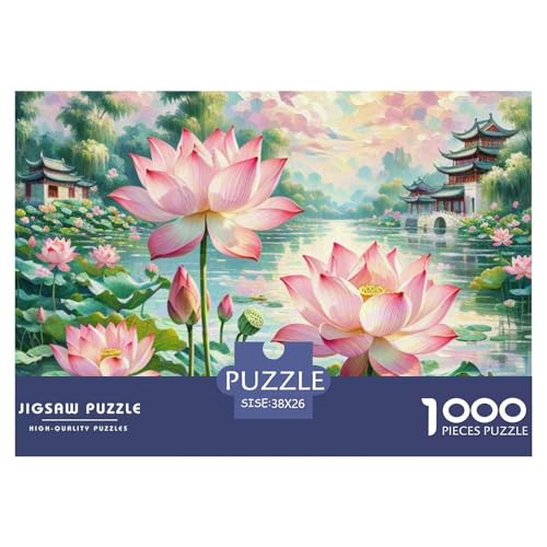 Puzzles 1000 Teile Puzzle LotusblumeLagerfeuer-Aktivität Puzzle Ancient Architecture Geschicklichkeitsspiel Für Die Ganze Familie Für Erwachsene Und Kinder Ab 14 Jahren 38x26cm/1000pcs von TZOVPCDFA