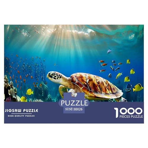 Puzzles 1000 Teile Puzzle MeeresschildkröteLagerfeuer-Aktivität Puzzle Marine Animal Geschicklichkeitsspiel Puzzles-Geschenk Für Erwachsene Und Kinder Ab 14 Jahren 38x26cm/1000pcs von TZOVPCDFA