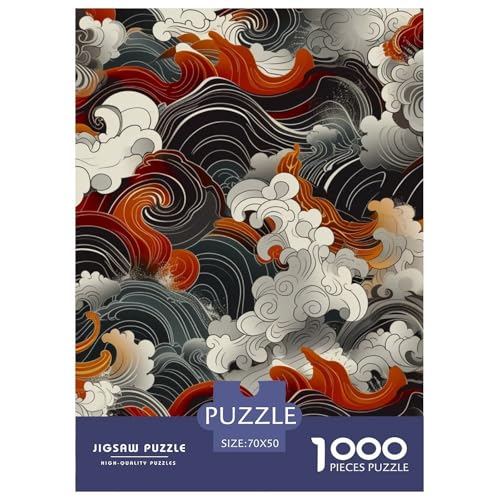 Puzzles 1000 Teile Puzzle MeerwelleLagerfeuer-Aktivität Puzzle Beautiful Painting Geschicklichkeitsspiel Für Die Ganze Familie Für Kinder Von 8-12 Jahren 70x50cm/1000pcs von TZOVPCDFA