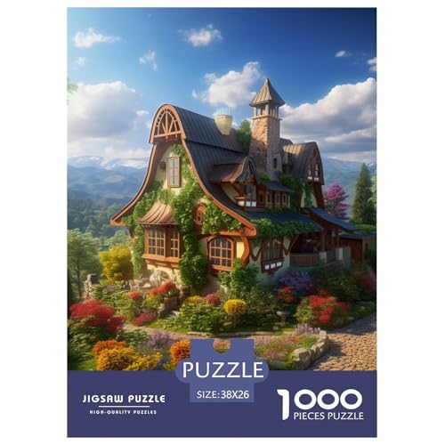 Puzzles 1000 Teile Puzzle Mountain Village FerienhausLagerfeuer-Aktivität Puzzle Flower Group Geschicklichkeitsspiel Heimdekoration Für Männer Und Frauen 38x26cm/1000pcs von TZOVPCDFA