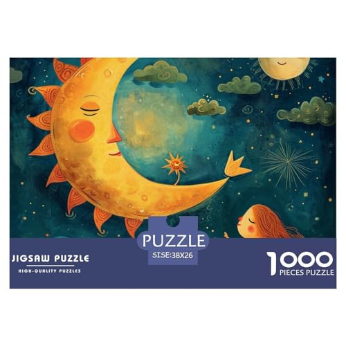 Puzzles 1000 Teile Puzzle NachthimmelLagerfeuer-Aktivität Puzzle Under The Moon Geschicklichkeitsspiel Heimdekoration Für Männer Und Frauen 38x26cm/1000pcs von TZOVPCDFA