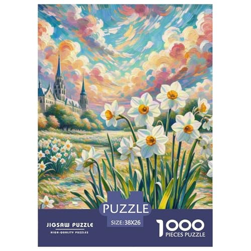 Puzzles 1000 Teile Puzzle NarzissLagerfeuer-Aktivität Puzzle Landscape Painting Impossible Game Puzzles-Geschenk Für Männer Und Frauen 38x26cm/1000pcs von TZOVPCDFA