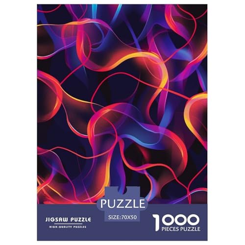 Puzzles 1000 Teile Puzzle NeonlichtkurveLagerfeuer-Aktivität Puzzle Acid Style Geschicklichkeitsspiel Heimdekoration Für Erwachsene Und Ältere Kinder 70x50cm/1000pcs von TZOVPCDFA