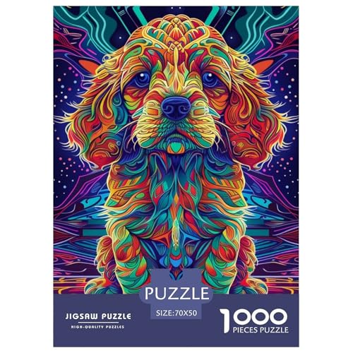 Puzzles 1000 Teile Puzzle Niedlicher Kleiner HundLagerfeuer-Aktivität Puzzle Cocker Spaniel Geschicklichkeitsspiel Familienspiel Für Erwachsene Und Kinder Ab 14 Jahren 70x50cm/1000pcs von TZOVPCDFA