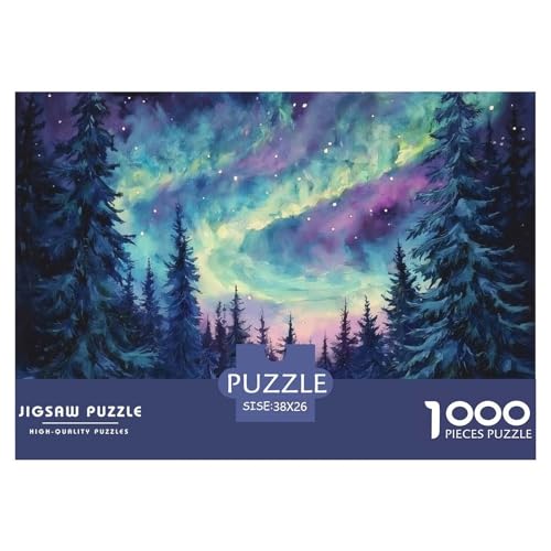 Puzzles 1000 Teile Puzzle NordlichterLagerfeuer-Aktivität Puzzle Norwegian Wood Geschicklichkeitsspiel Puzzles-Geschenk Für Männer Und Frauen 38x26cm/1000pcs von TZOVPCDFA