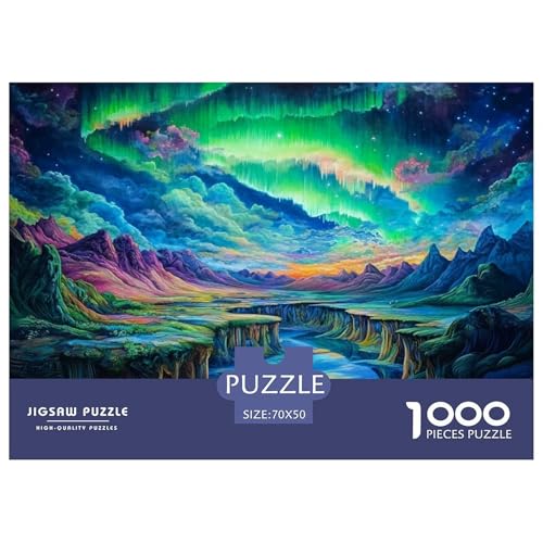Puzzles 1000 Teile Puzzle NordlichterLagerfeuer-Aktivität Puzzle Oil Painting Art Geschicklichkeitsspiel Für Die Ganze Familie Für Erwachsene Und Kinder 70x50cm/1000pcs von TZOVPCDFA