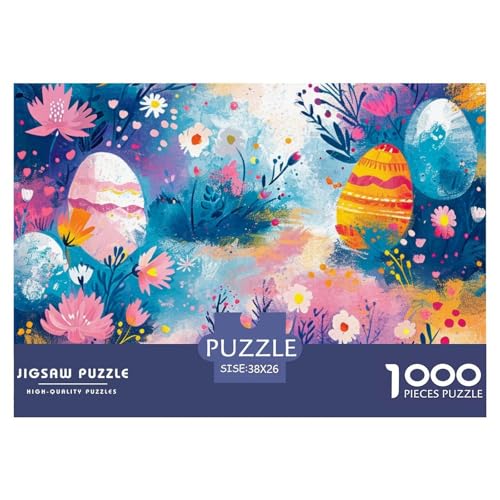 Puzzles 1000 Teile Puzzle OstereiLagerfeuer-Aktivität Puzzle Colorful Flowers Geschicklichkeitsspiel Für Die Ganze Familie Für Erwachsene Und Ältere Kinder 38x26cm/1000pcs von TZOVPCDFA