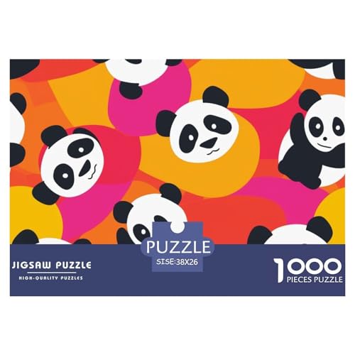 Puzzles 1000 Teile Puzzle PandaLagerfeuer-Aktivität Puzzle Oil Painting Geschicklichkeitsspiel Für Die Ganze Familie Für Erwachsene Und Kinder 38x26cm/1000pcs von TZOVPCDFA