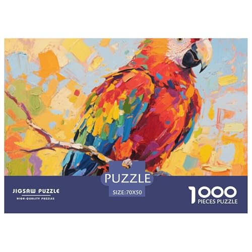 Puzzles 1000 Teile Puzzle PapageiLagerfeuer-Aktivität Puzzle Tropical Bird Geschicklichkeitsspiel Für Die Ganze Familie Für Erwachsene Und Ältere Kinder 70x50cm/1000pcs von TZOVPCDFA