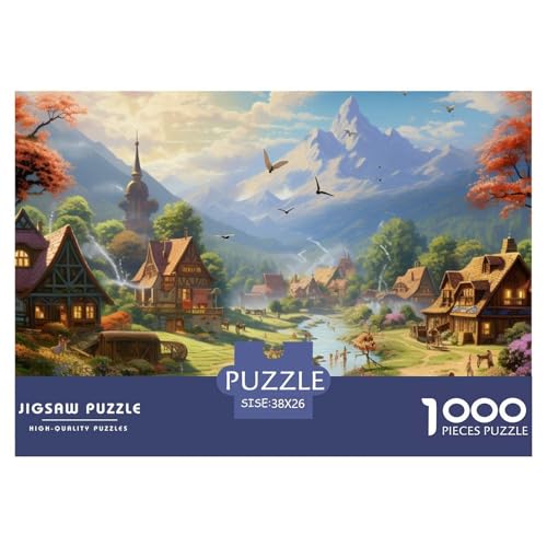 Puzzles 1000 Teile Puzzle ParadiesLagerfeuer-Aktivität Puzzle Snow Mountain Geschicklichkeitsspiel Heimdekoration Für Erwachsene Und Kinder Ab 14 Jahren 38x26cm/1000pcs von TZOVPCDFA