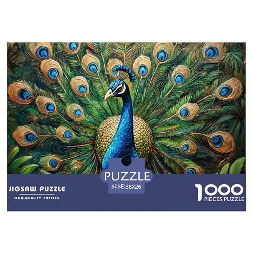 Puzzles 1000 Teile Puzzle PfauenLagerfeuer-Aktivität Puzzle The King of The Birds Geschicklichkeitsspiel Familienspiel Für Kinder Von 8-12 Jahren 38x26cm/1000pcs von TZOVPCDFA