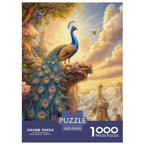 Puzzles 1000 Teile Puzzle PfauenLagerfeuer-Aktivität Puzzle WunderlandGeschicklichkeitsspiel Familienspiel Für Erwachsene Und Kinder Ab 14 Jahren 70x50cm/1000pcs von TZOVPCDFA