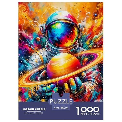 Puzzles 1000 Teile Puzzle PlanetenLagerfeuer-Aktivität Puzzle Astronaut Geschicklichkeitsspiel Puzzles-Geschenk Für Männer Und Frauen 38x26cm/1000pcs von TZOVPCDFA