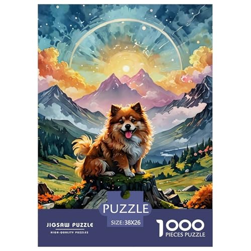 Puzzles 1000 Teile Puzzle PommernLagerfeuer-Aktivität Puzzle Pet Dog Geschicklichkeitsspiel Familienspiel Für Erwachsene Und Kinder 38x26cm/1000pcs von TZOVPCDFA
