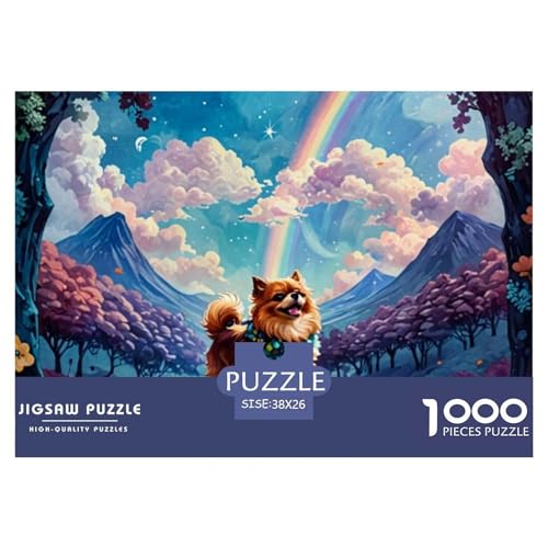 Puzzles 1000 Teile Puzzle PommernLagerfeuer-Aktivität Puzzle Pet Dog Geschicklichkeitsspiel Heimdekoration Für Männer Und Frauen 38x26cm/1000pcs von TZOVPCDFA