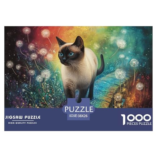 Puzzles 1000 Teile Puzzle RagdollKatzeLagerfeuer-Aktivität Puzzle DandeLöwenGeschicklichkeitsspiel Puzzles-Geschenk Für Kinder Von 8-12 Jahren 38x26cm/1000pcs von TZOVPCDFA