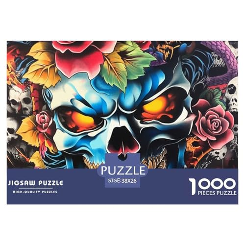 Puzzles 1000 Teile Puzzle SchädelLagerfeuer-Aktivität Puzzle Cool Bones Geschicklichkeitsspiel Für Die Ganze Familie Für Erwachsene Und Ältere Kinder 38x26cm/1000pcs von TZOVPCDFA