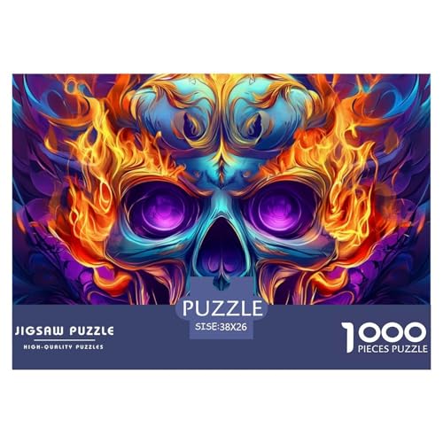 Puzzles 1000 Teile Puzzle SchädelLagerfeuer-Aktivität Puzzle Hellfire Geschicklichkeitsspiel Für Die Ganze Familie Für Erwachsene Und Ältere Kinder 38x26cm/1000pcs von TZOVPCDFA