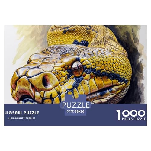 Puzzles 1000 Teile Puzzle SchlangeLagerfeuer-Aktivität Puzzle Reticulated Python Geschicklichkeitsspiel Familienspiel Für Männer Und Frauen 38x26cm/1000pcs von TZOVPCDFA