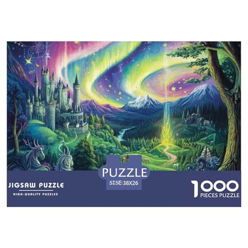 Puzzles 1000 Teile Puzzle SchlossLagerfeuer-Aktivität Puzzle AuroraGeschicklichkeitsspiel Heimdekoration Für Erwachsene Und Kinder Ab 14 Jahren 38x26cm/1000pcs von TZOVPCDFA